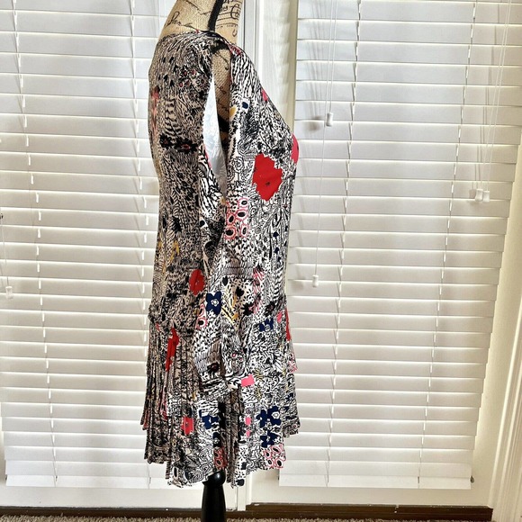 Plenty by Tracy Reese Petite XX-Small Floral Botanical Pleated Print Shift Dress - Picture 9 of 15